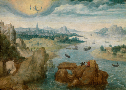 St John on Patmos (oil on panel)