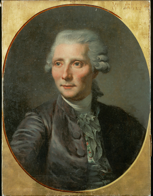 Poet Pierre Augustin Caron de Beaumarchais Portrait after Greuze … (painting on canvas)
