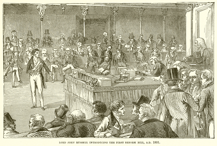 Lord John Russell Introducing the First Reform Bill, A.D. 1831 (engraving)