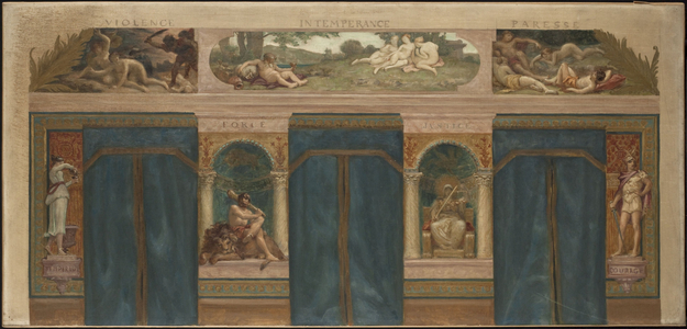 Sketch for the Saint-Maur-des-Fossés town hall: Les Vertus opposées aux Vices (Force - Justice), in 1883 (oil on canvas)