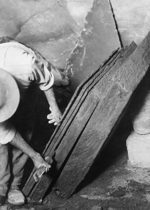 Slate Quarry, Cicagna, Liguria, Italy, 1930 (b/w photo)