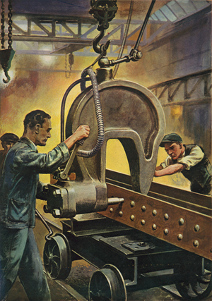 Hydraulic riveting (colour litho)