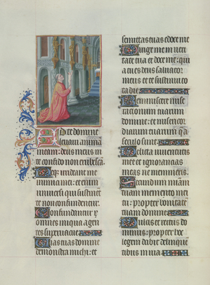 Ms. 65/1284 fol. 91v, from  'Très Riches Heures du Duc de Berry' (vellum)