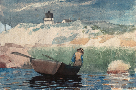 Boy in Boat, Gloucester, 1880-81 (w/c on paper)