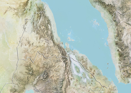 Eritrea, Relief Map With Border