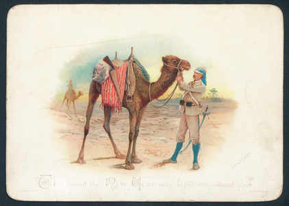 Camel Corps Christmas card (chromolitho)