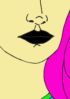 Black lips (mixed media)
