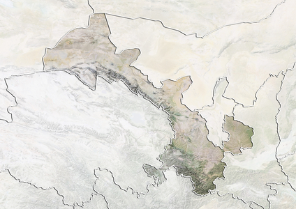 Province of Gansu, China, Relief Map