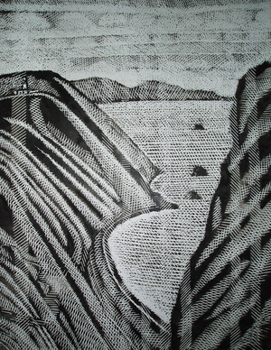 Strait of Tartary, 2006 (linocut)