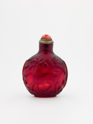 Snuff bottle with lid (glass)
