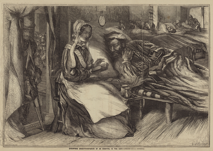 Christmas Charity, Interior of a Hospital in the East (engraving)