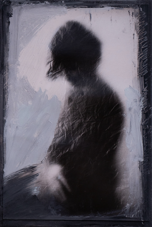 Rest, 2021 (oil on silver gelatin print mounted on canvas)