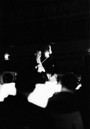 Herbert von Karajan conducting a performance at the Vienna ..., 1957 (photo)