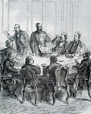 Scrutiny in the presence of journalists. France. 1872.