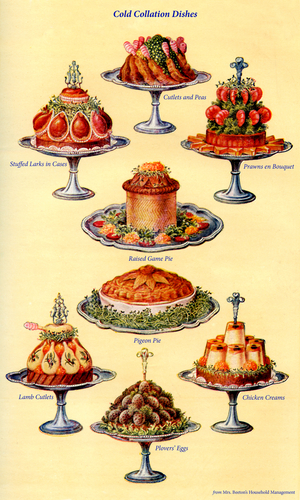 Mrs Beeton's cookery book illustration, 1861 (print)