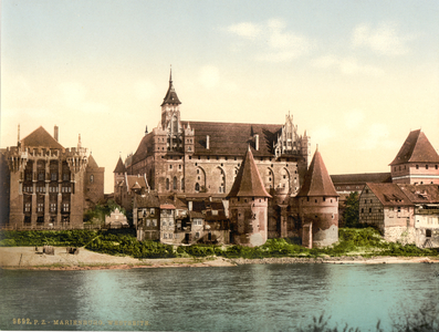 Marienburg, west side, Prussia, Germany, c.1900 (colour litho)