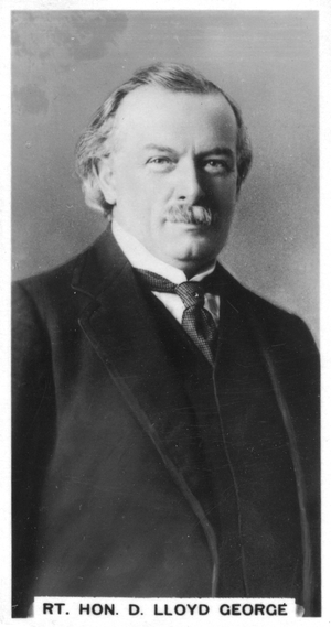 David Lloyd George, Ist Earl Lloyd-George of Dwyfor (1863-1945), Welsh Liberal statesman born in Manchester, Lancashire. British Prime Minister 1916-1922. 