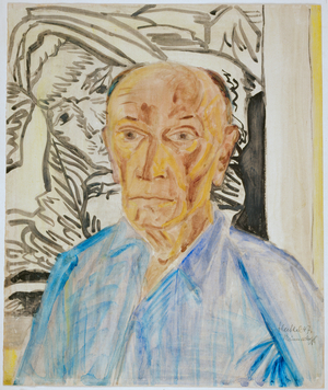 Male head (watercolour on paper)