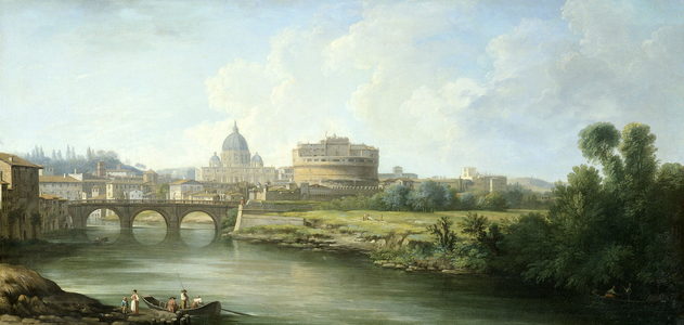 View of the Castel Sant'Angelo in Rome, 1750 (oil on canvas)
