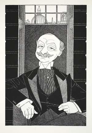 Sir George Lewis, Bt., illustration from Eighty Eight Cartoons by Powys Evans, pub. Cayme Press, 1926 (litho)