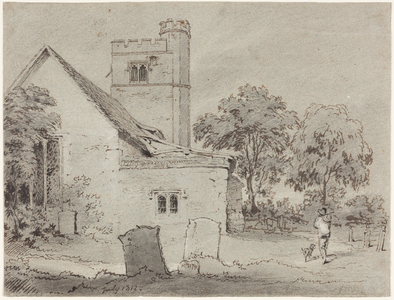 Aldenham Church, Hertfordshire, 1812 (pen and ink drawing)