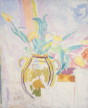 Still Life: Vase of Flowers, 1914 (pencil & watercolour on paper)