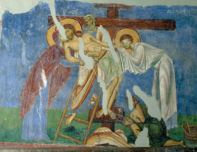 Deposition and deploration, St. Panteleimon Church, Nerezi, Macedonia (photo)