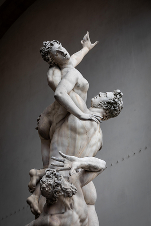 The Rape of Proserpina, Renaissance statue by Giambologna, Florence, Italy, Europe, 2021 (photo)