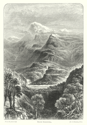 Australia: Mount Kosciusko (engraving)