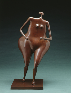 Woman Walker in a Hurry,  (bronze with brown patina)
