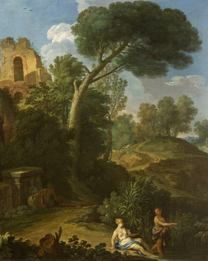 Classical Landscape with Figures by a Fountain