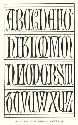 Alphabet, Incised Gothic Capitals, About 1350 (litho)