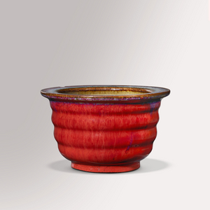 A fine and rare flambe-glazed ribbed jardiniere, c.1723-35 (pottery)
