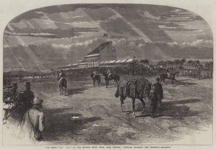 The Derby Day, View of the Course from near "The Corner," looking towards the Paddock (engraving)