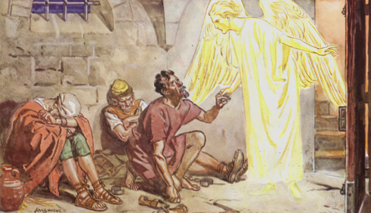 Peter in Prison (colour litho)