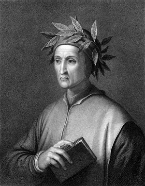 Italian poet Dante Alighieri (b/w photo)