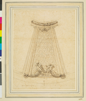 A study for the decoration of the Dome of the Chiesa Collegiata, Ariccia, c.1660-62 (pen and brown wash over black chalk on paper)