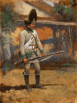 Austrian German Grenadier IR56 W. Colleredo, 1796, 2010 (oil on board)