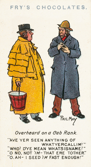 Phil May sketch (colour litho)