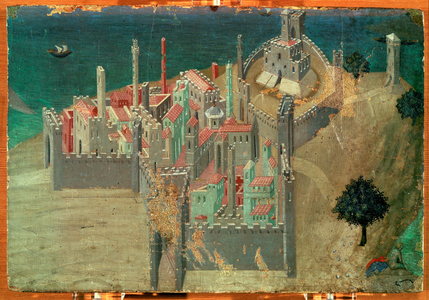 The town (painting on wood)