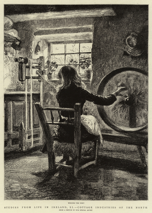 Studies from Life in Ireland, XI, Cottage Industries of the North (litho)