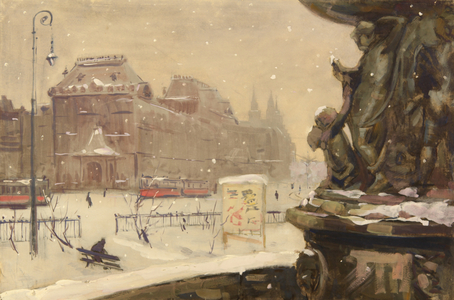 In Front of the Kremlin, Set Design for the Film "The Kremlin Chiming Clocks", 1957 (gouache on paper)