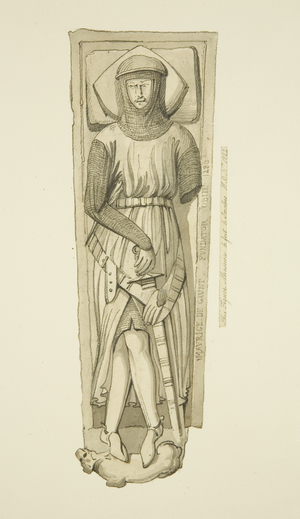 Effigy of Maurice de Gaunt in St Mark's (pencil & watercolour on paper)