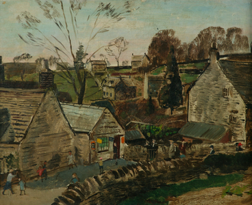 The First Cricket Match of Spring (oil on canvas)