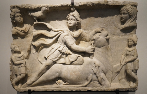 Mithras sacrificing a bull, 100 - 200 CE (marble)