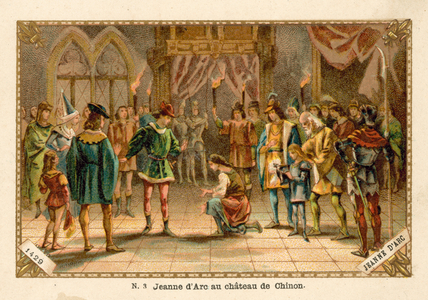 Joan of Arc at the Chateau of Chinon, 1429 (chromolitho)