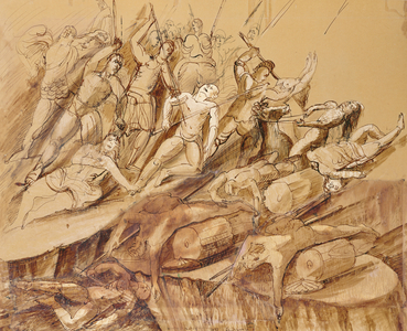 Study for The Tragedy, 1937 (pencil, ink & wash on paper)