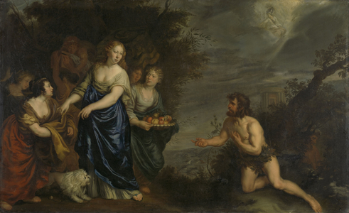 Odysseus and Nausicaa, 1630-1688 (oil on canvas)