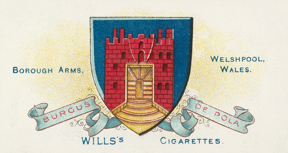 Welshpool, Borough Arms (colour litho)