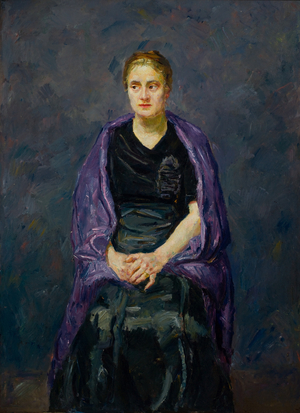 Minna Beckmann-Tube with a Violet Shawl, 1910 (oil on canvas)